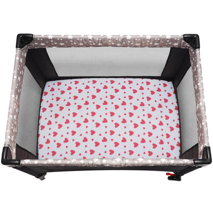 GUNTAIL Baby Crib Sheets for Boys Girls, 2 Pack Fitted Crib Sheet for Standard Crib and Toddler Mattress, Soft Microfiber Baby Sheet 52x28x8in. (Love & Pink)