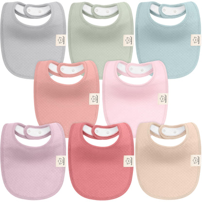 KeaBabies 8-Pack Organic Baby Bibs for Drooling and Teething (Sweet Charm)