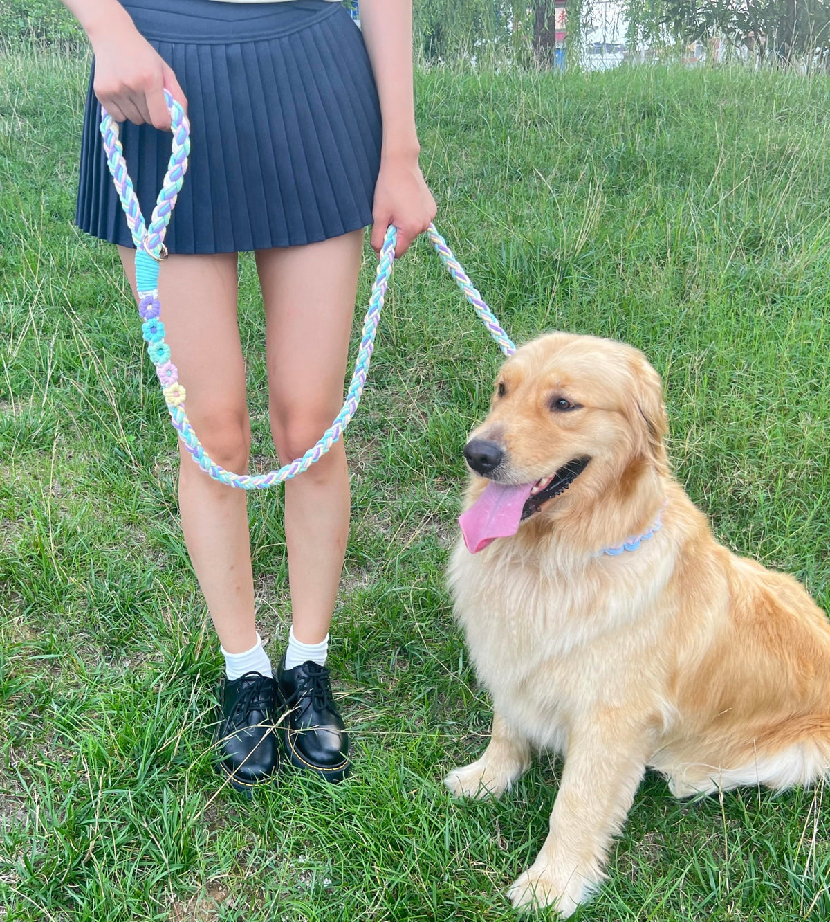 5FT Braided Cotton Rope Leash for Small, Medium and Large Dogs, Red & White Twist