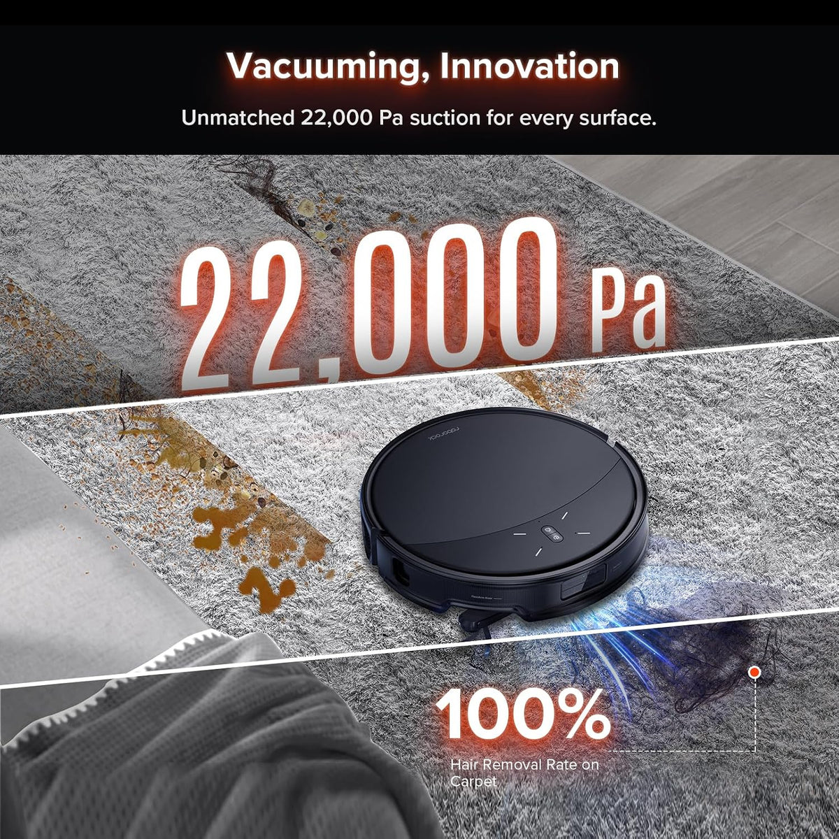 roborock Saros 10R Robot Vacuum and Mop, 22000Pa, Edge Cleaning