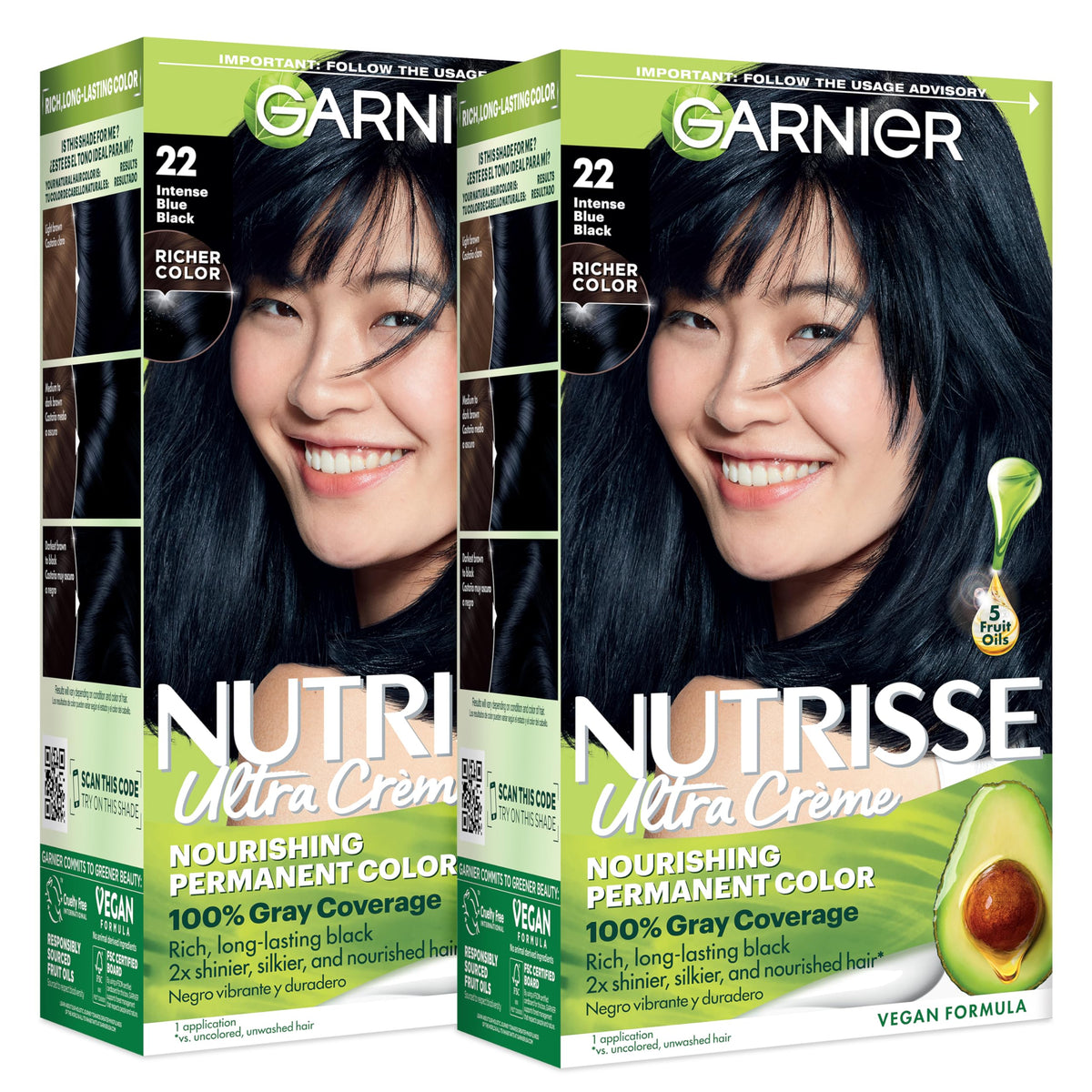 Garnier Nutrisse Ultra Crème Hair Color, 33 Darkest Golden Brown, 1 Count