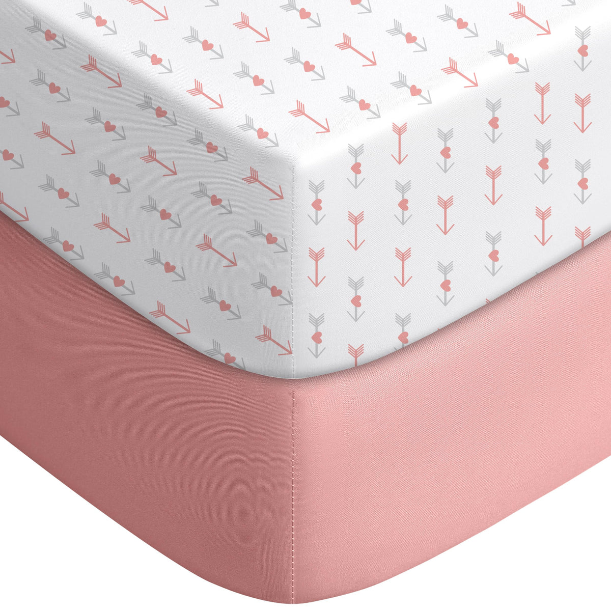 Yoofoss 2-Pack Baby Crib Sheets for Boys Girls 52x28 (Green+Leaf)