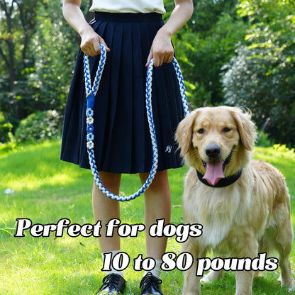 5FT Braided Cotton Rope Leash for Small, Medium and Large Dogs, Red & White Twist