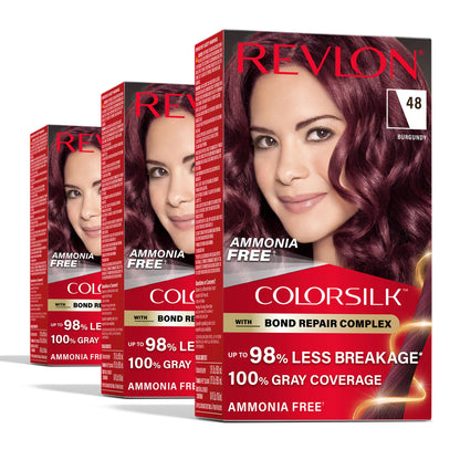 Revlon ColorSilk with Bond Repair Hair Color, 51 Light Brown, 3pk