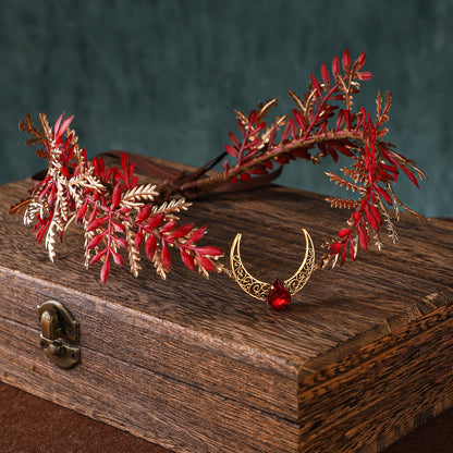 MOSTORY Renaissance Fairy Flower Crown, Woodland Elf Crown Headpiece