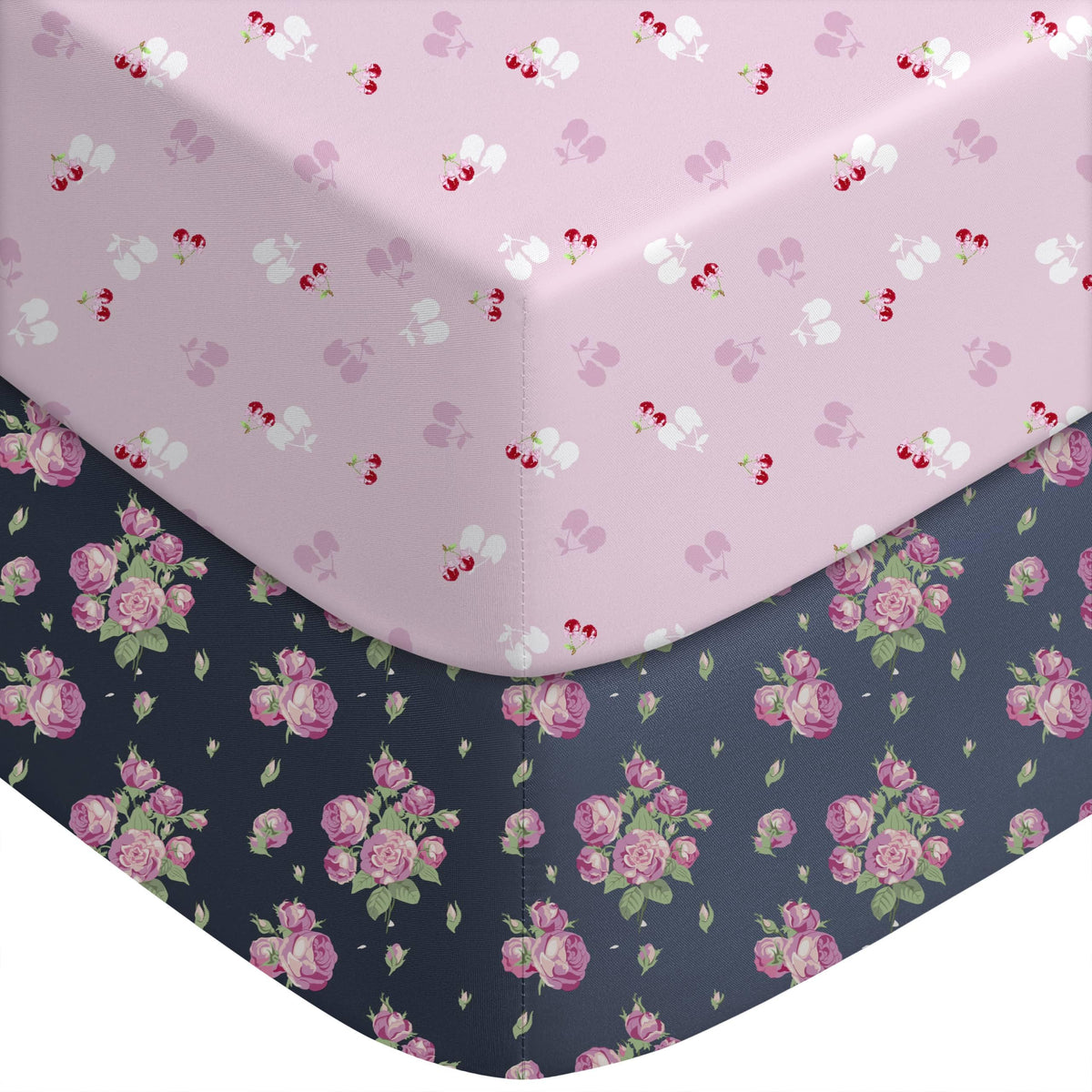 Yoofoss 2-Pack Baby Crib Sheets for Boys Girls 52x28 (Green+Leaf)