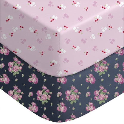 Yoofoss 2-Pack Baby Crib Sheets for Boys Girls 52x28 (Green+Leaf)
