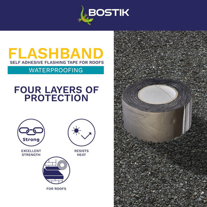 Bostik Flashband Self Adhesive Flashing Tape for Roofs Grey - 150mm x 10m