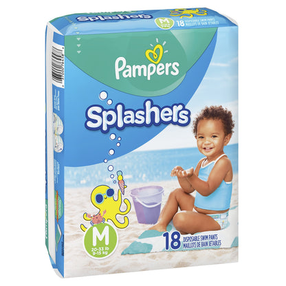 Pampers Splashers Swim Diapers, Size 4, 18 Count, Disposable Swim Diapers, Contains Mess, No Swell