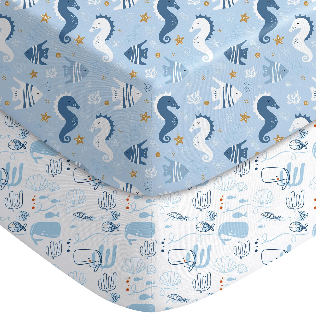 Yoofoss 2-Pack Baby Crib Sheets for Boys Girls 52x28 (Green+Leaf)