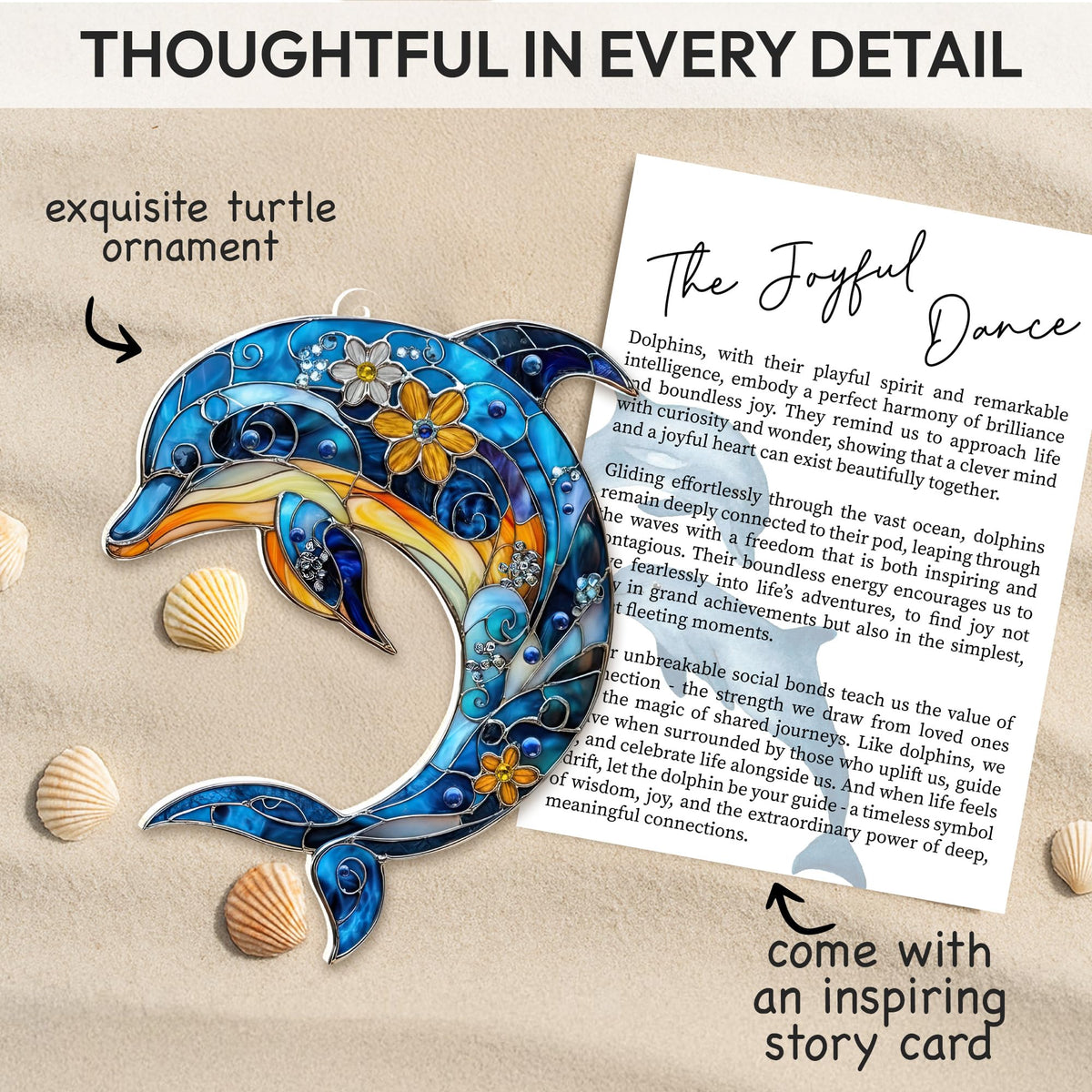 Sea Turtle Gift for Women, Mom & Daughter Christmas Ornament with Card