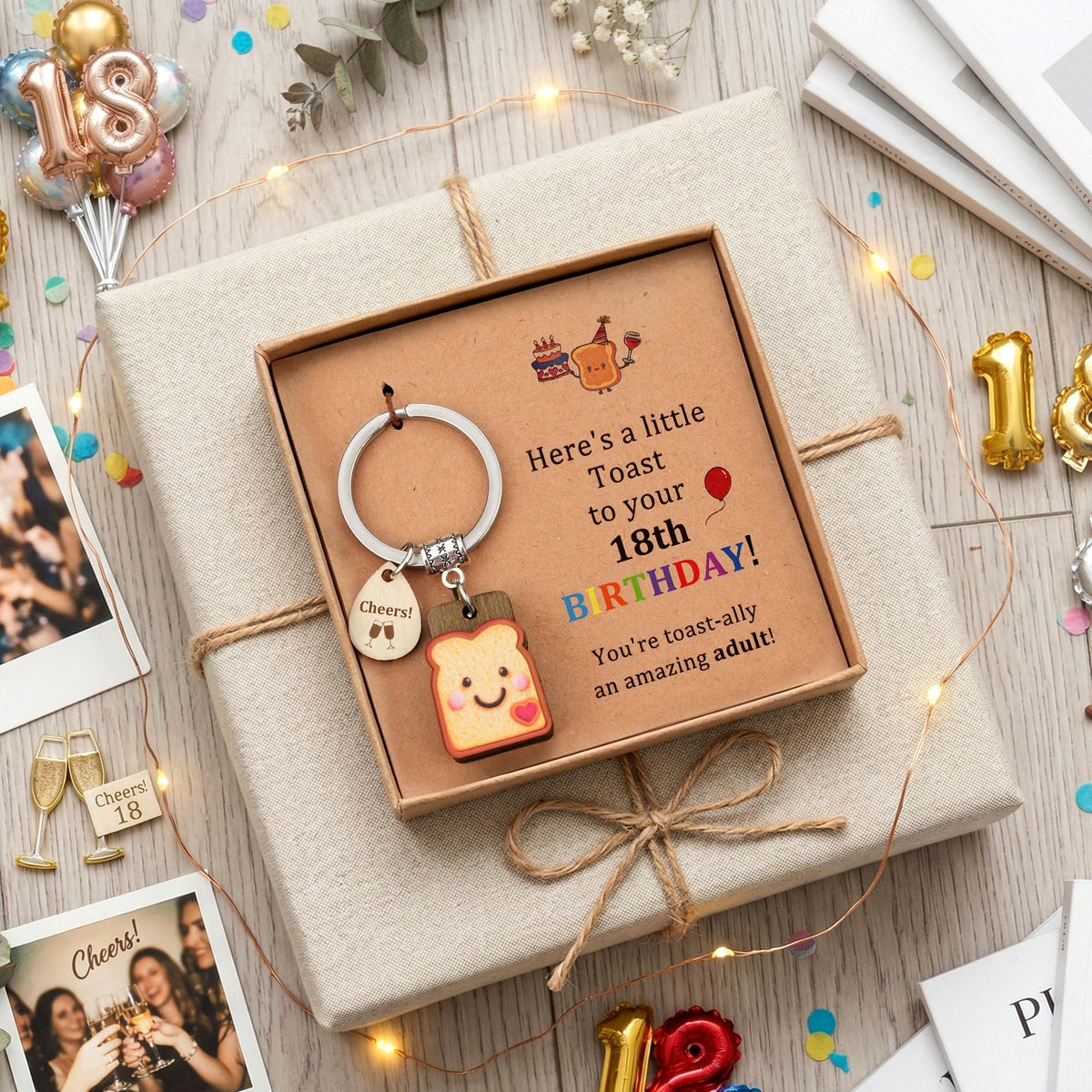 Toast Keychain for Girls New Beginnings Congratulations Gifts