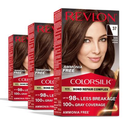 Revlon ColorSilk with Bond Repair Hair Color, 51 Light Brown, 3pk