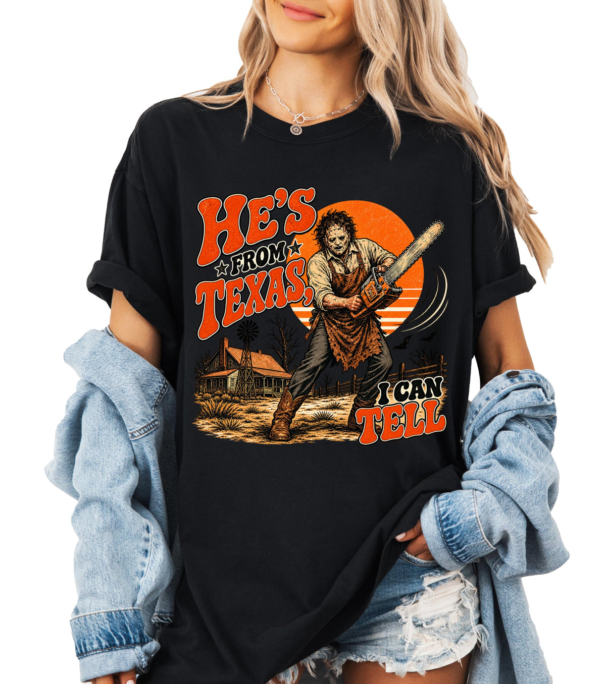 He’s from Texas I Can Tell Shirt, Retro Texas Chainsaw Horror Tee, Slasher Halloween T-Shirt