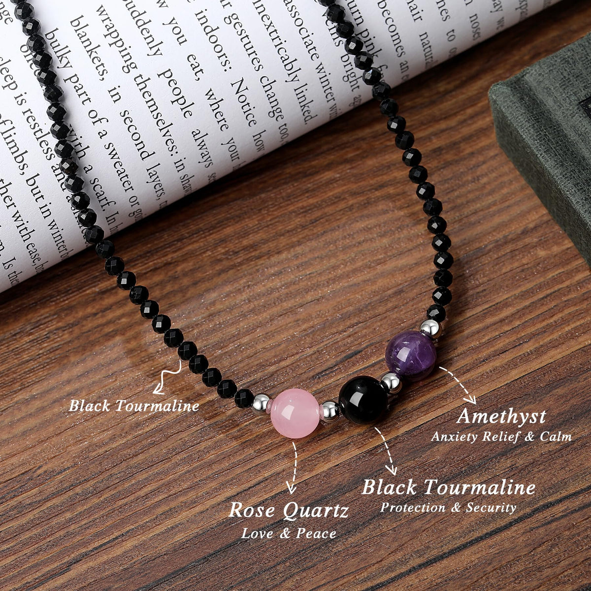Healing Crystal Beaded Necklaces for Women Christmas Gift