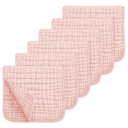 Looxii Muslin Baby Burp Cloths, Absorbent Brup Rags 6 Pack Set for Baby