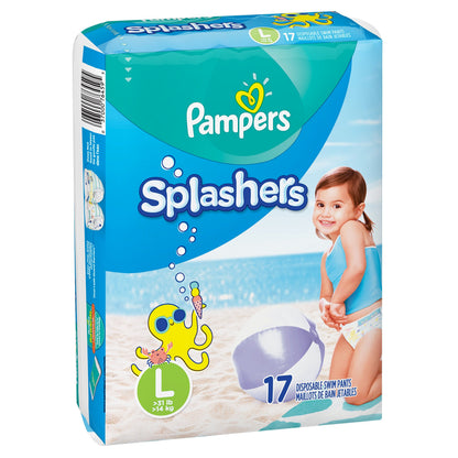 Pampers Splashers Swim Diapers, Size 4, 18 Count, Disposable Swim Diapers, Contains Mess, No Swell