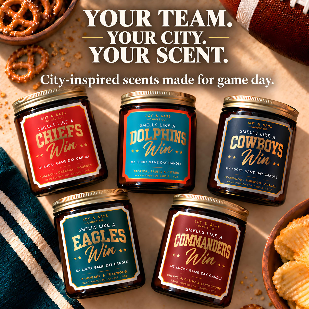 Vikings Gifts for Women / Men - Smells like a Vikings Win Candle, USA Made