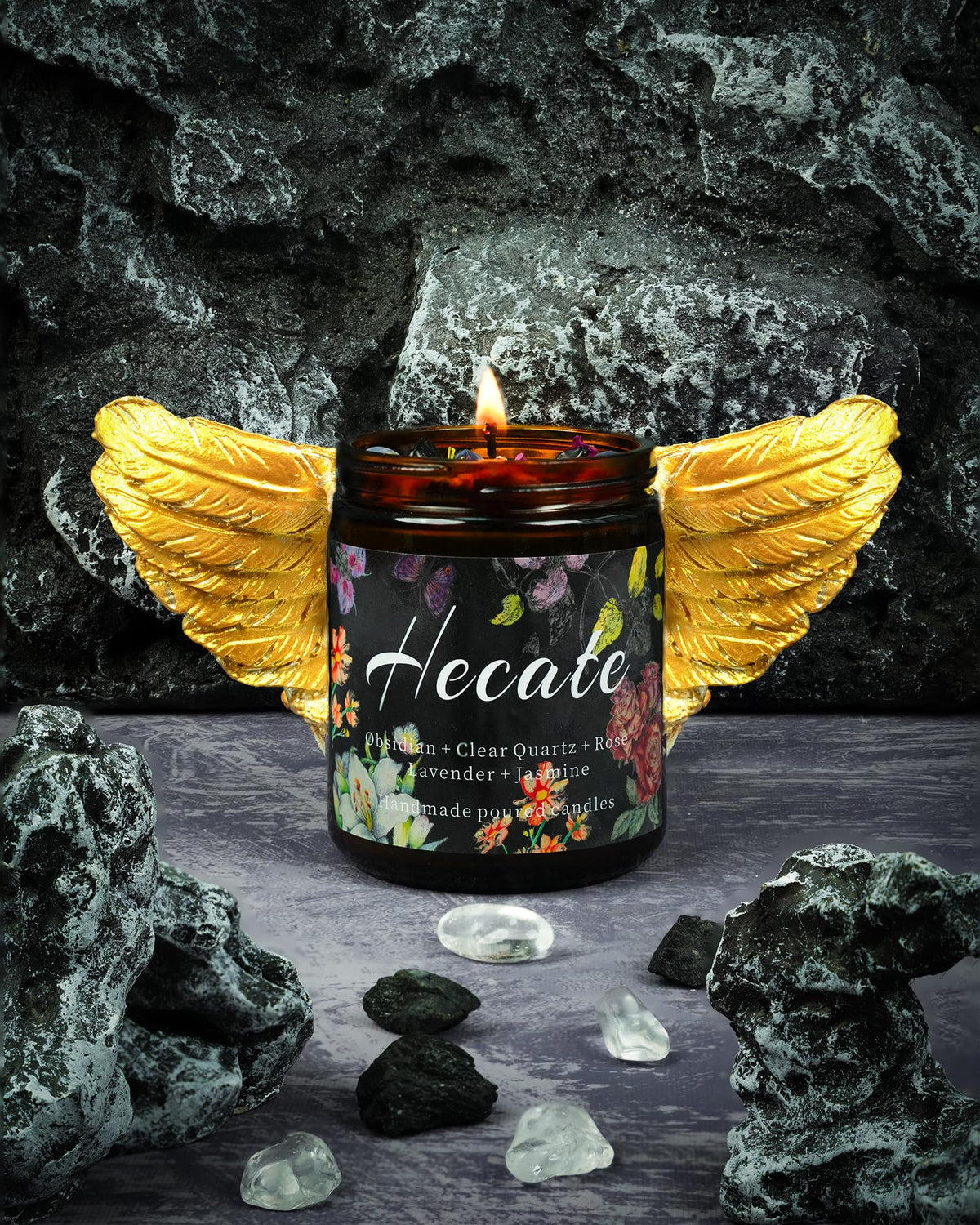 Healing Energy Candle, Negative Energy Cleansing,Soy Aromatherapy, Handmade Crystal Candle for Soothing.(Healing)