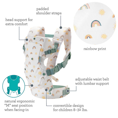 Infantino Flip 4-in-1 Baby Carrier Convertible Ergonomic, Gray