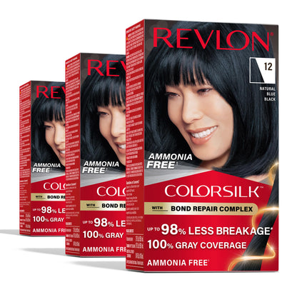 Revlon ColorSilk with Bond Repair Hair Color, 51 Light Brown, 3pk
