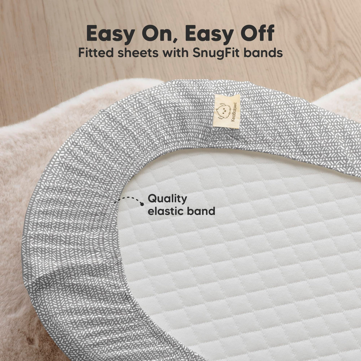 2pk Organic Baby Bassinet Sheets Boys, Girls, Fitted Sheet (Soft White)