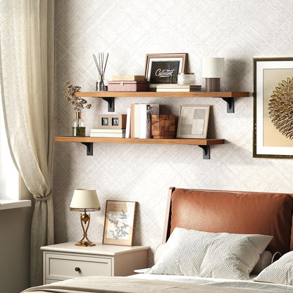 HOOBRO Floating Shelves for Wall, 15.7" Wall Mounted Shelves Set of 2