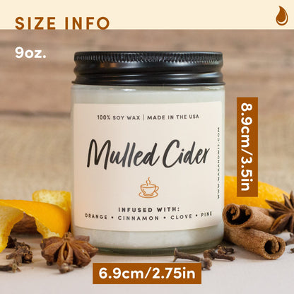 Wax & Wit Fall Candles for Home Scented – Apple, Cinnamon, Clove, Orange – Perfect Home Décor Gifts for Autumn, Holiday, Christmas, Winter - 9oz, Soy Wax, 50 Hour Burn