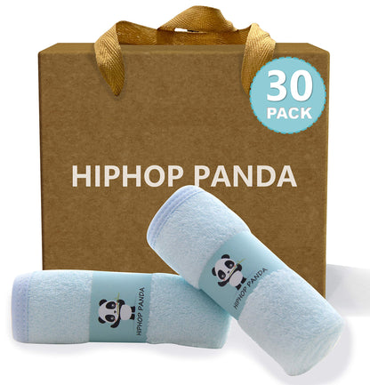 HIPHOP PANDA Soft Baby Washcloths, 2-Layer, 30 Pack Newborn Gift Set