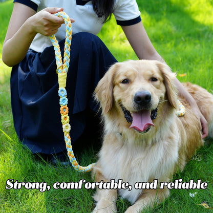 5FT Braided Cotton Rope Leash for Small, Medium and Large Dogs, Red & White Twist