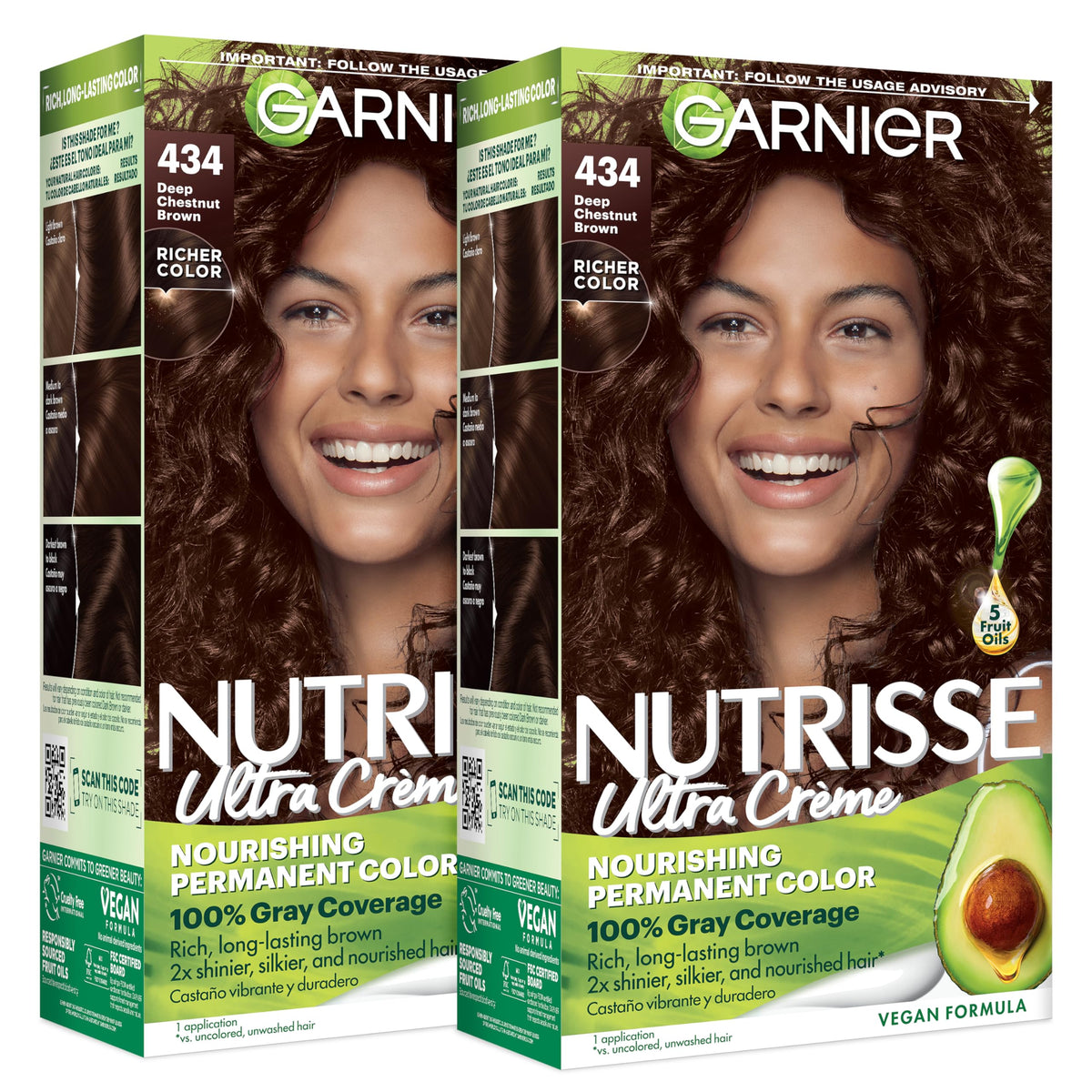 Garnier Nutrisse Ultra Crème Hair Color, 33 Darkest Golden Brown, 1 Count