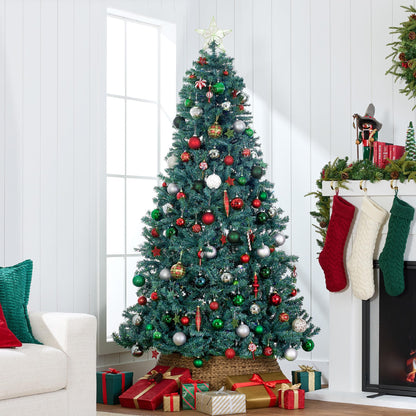 Best Choice Products Artificial Christmas Tree, 6ft Premium Unlit Realistic Spruce Holiday Décor w/Dense Branches, Easy Assembly, Metal Base - Green Spruce