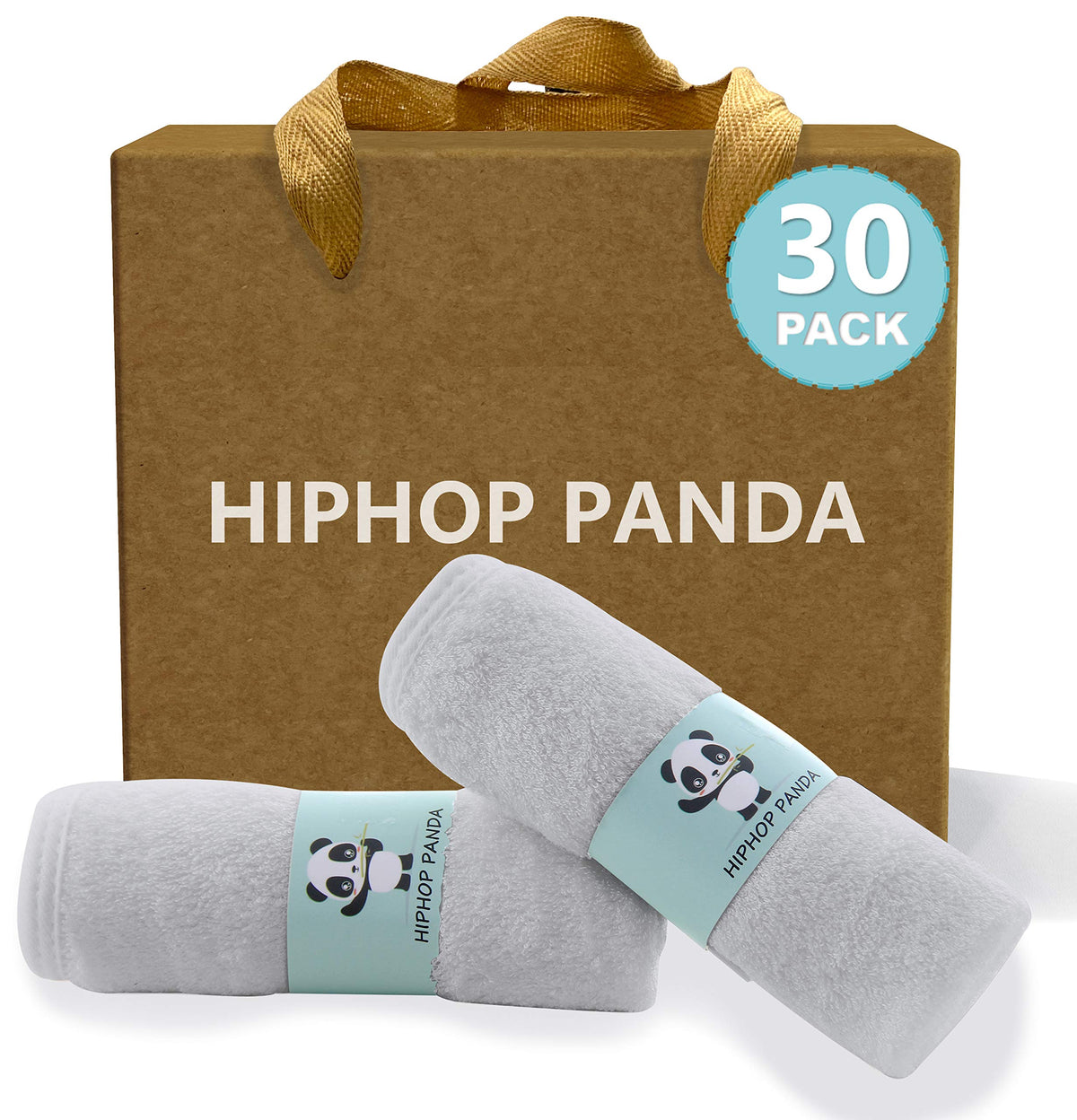 HIPHOP PANDA Soft Baby Washcloths, 2-Layer, 30 Pack Newborn Gift Set