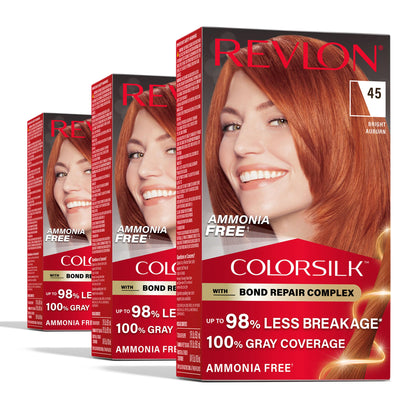 Revlon ColorSilk with Bond Repair Hair Color, 51 Light Brown, 3pk