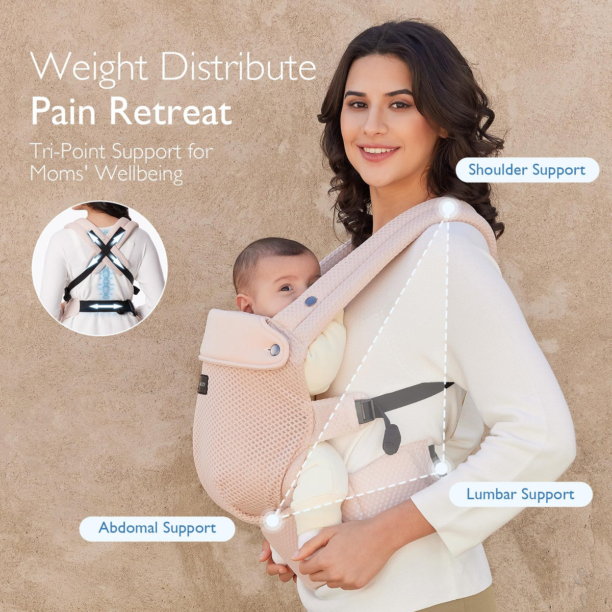 Momcozy PureHug Baby Carrier - Ergonomic, Cozy and Lightweight for 7-45 lbs