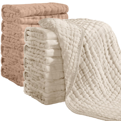Looxii Muslin Baby Burp Cloths, Absorbent Brup Rags 6 Pack Set for Baby