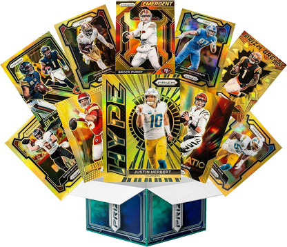 Football Trading Cards Box 50pc Gold-Finish Rookies & Veterans Set