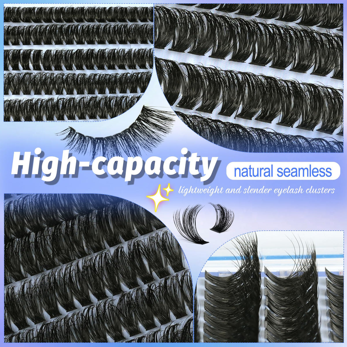 Lash Clusters Wispy 60D Eyelash Clusters 10-18mm Fluff Cluster Eyelash Extensions D Curl No Plastic Feel Individual Lashes Extension 240 Pcs Versatile False Eyelashes Clusters
