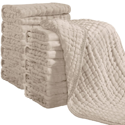 Looxii Muslin Baby Burp Cloths, Absorbent Brup Rags 6 Pack Set for Baby