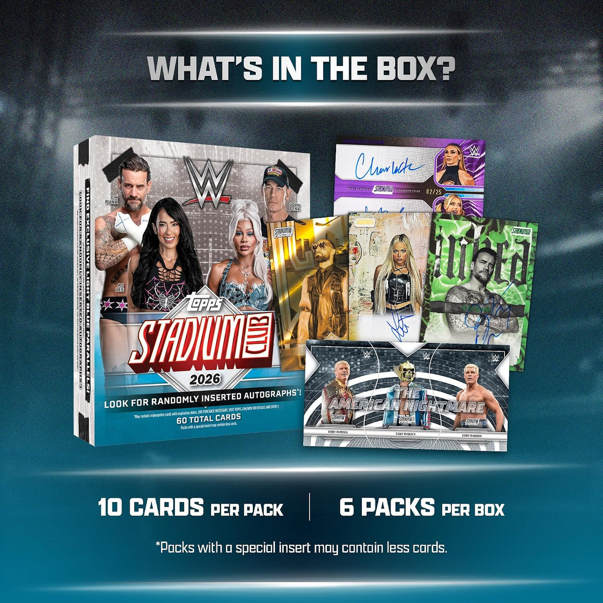 2026 Topps Stadium Club WWE - Factory Sealed - Mega Box