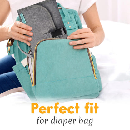 Kopi Baby Portable Diaper Changing Pad, Wipes Pocket, Classic Black Arrows