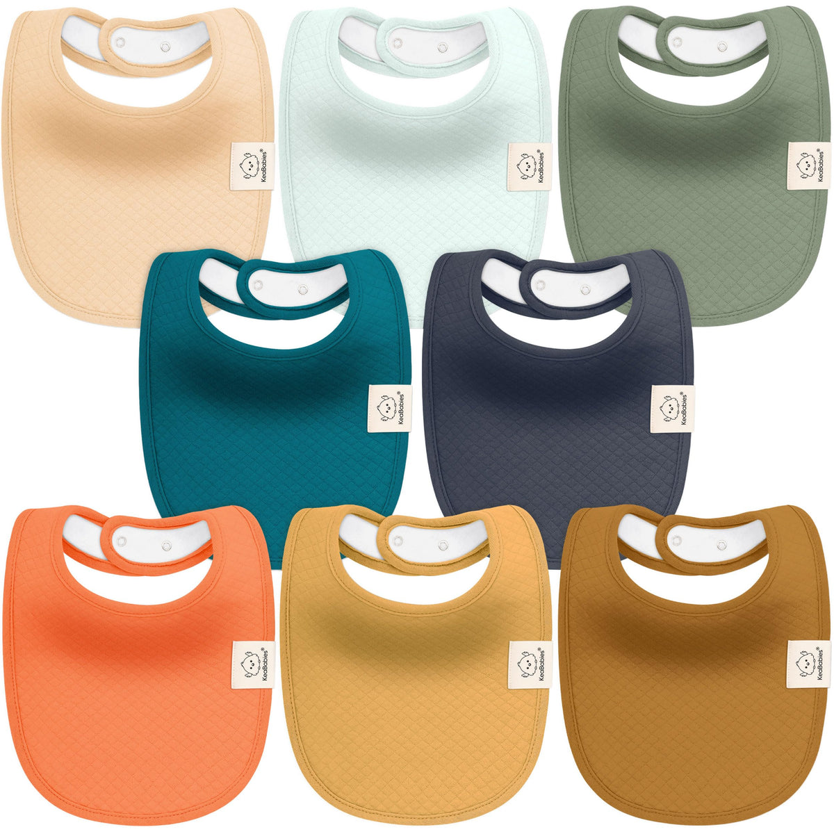 KeaBabies 8-Pack Organic Baby Bibs for Drooling and Teething (Sweet Charm)