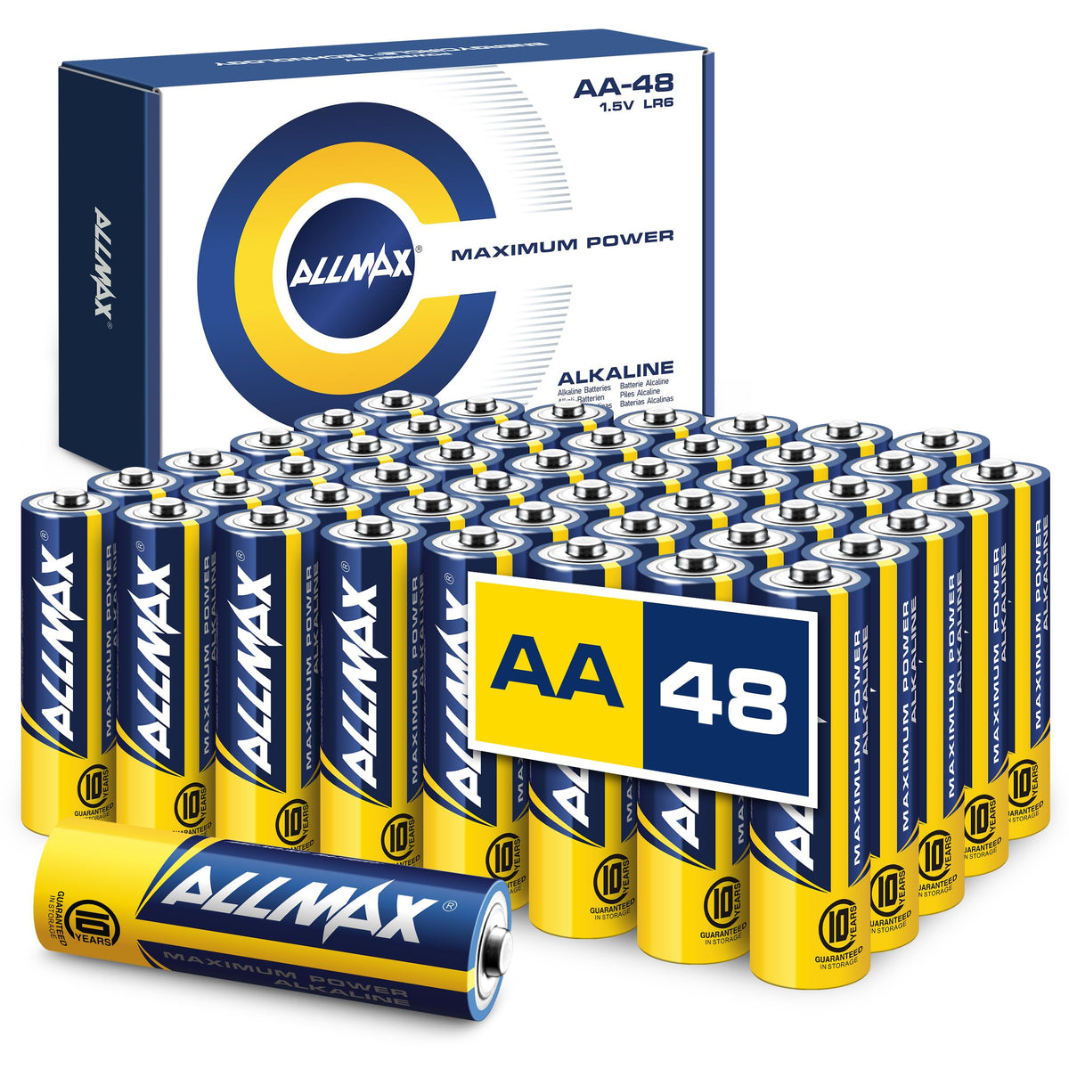 Allmax AA (LR6) Maximum Power Alkaline Batteries (100 Count) – 1.5V