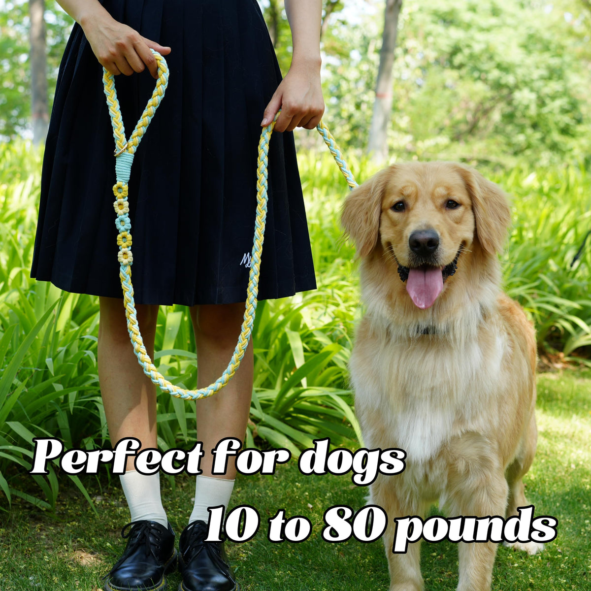 5FT Braided Cotton Rope Leash for Small, Medium and Large Dogs, Red & White Twist