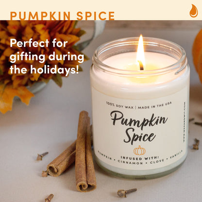 Wax & Wit Fall Candles for Home Scented – Apple, Cinnamon, Clove, Orange – Perfect Home Décor Gifts for Autumn, Holiday, Christmas, Winter - 9oz, Soy Wax, 50 Hour Burn