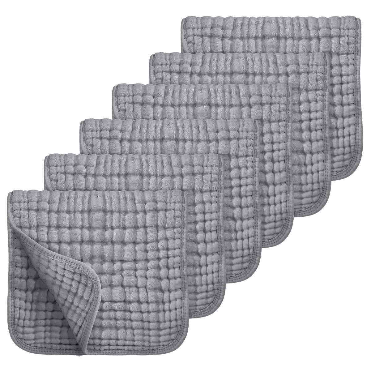Looxii Muslin Baby Burp Cloths, Absorbent Brup Rags 6 Pack Set for Baby