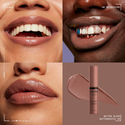 NYX PROFESSIONAL MAKEUP Butter Gloss, Non-Sticky Lip Gloss - Sugar Glass ,Clear