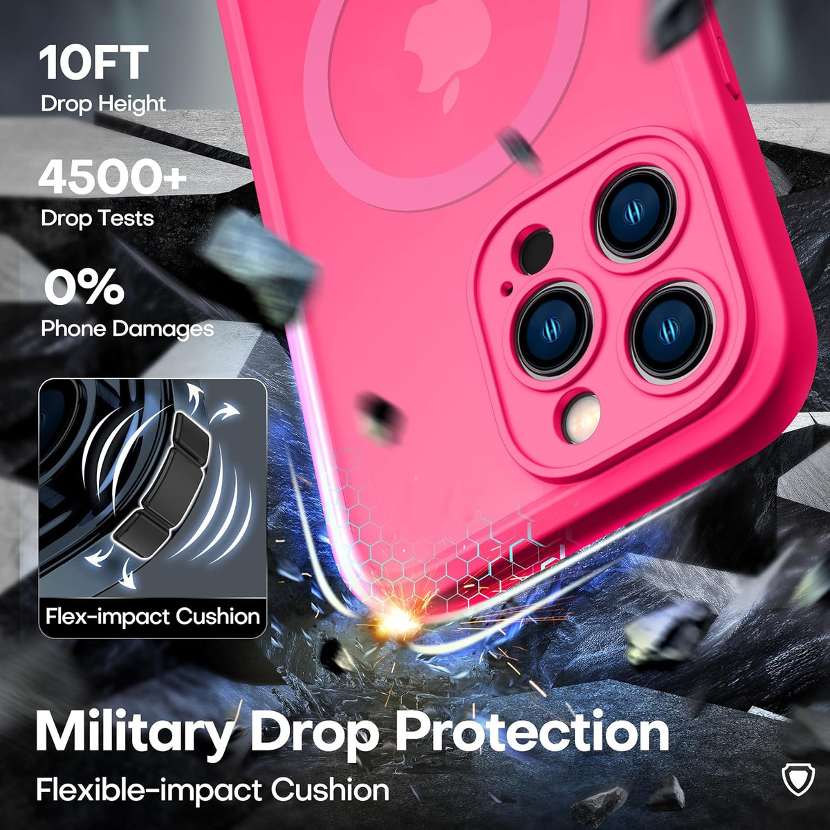 ImpactStrong Magnetic Guard Designed for iPhone 17 Air Case [Camera Protection] [Military Grade Drop Tested] [Compatible with MagSafe] Slim Translucent Matte Phone Case (6.6") - Navy Blue