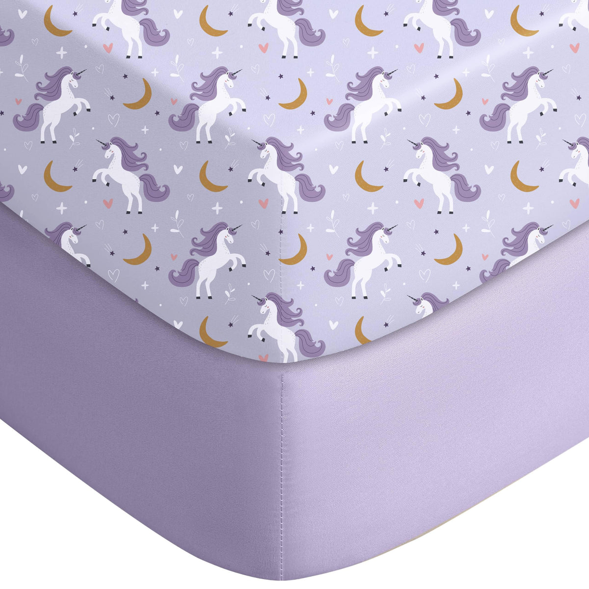 Yoofoss 2-Pack Baby Crib Sheets for Boys Girls 52x28 (Green+Leaf)