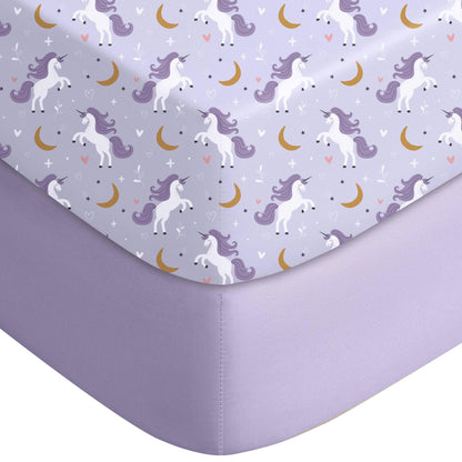 Yoofoss 2-Pack Baby Crib Sheets for Boys Girls 52x28 (Green+Leaf)